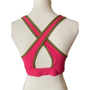 Fabletics Pink and Green Sports Bra